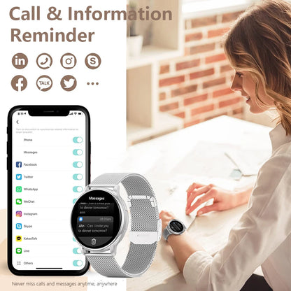 MEVADEN Bluetooth Smart Watch Women Custom Dial