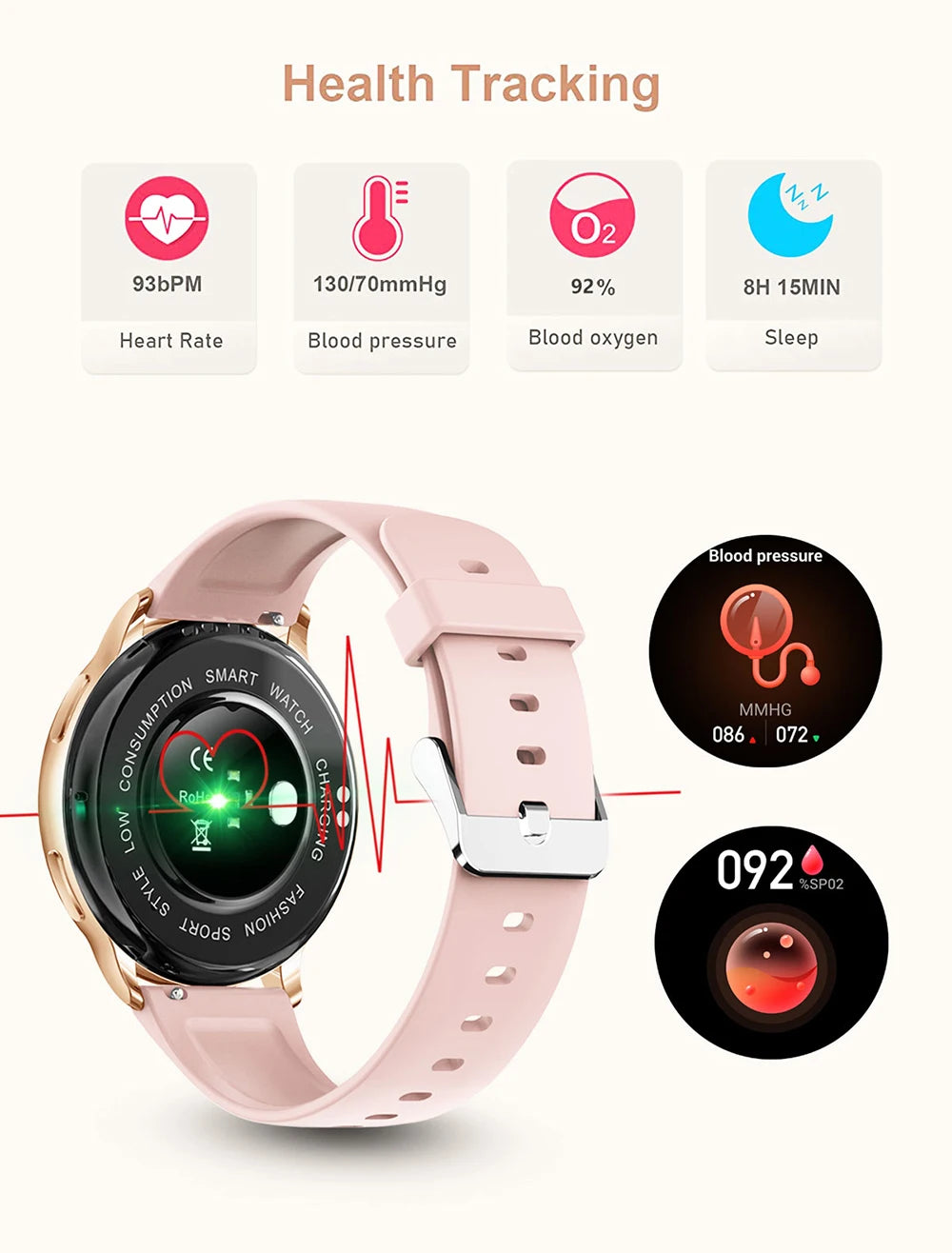 MEVADEN Bluetooth Smart Watch Women Custom Dial
