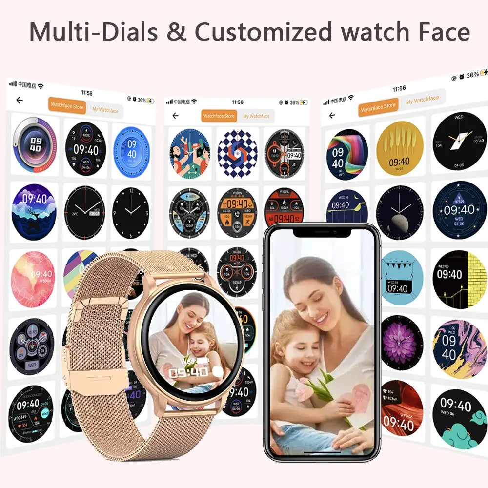 MEVADEN Bluetooth Smart Watch Women Custom Dial