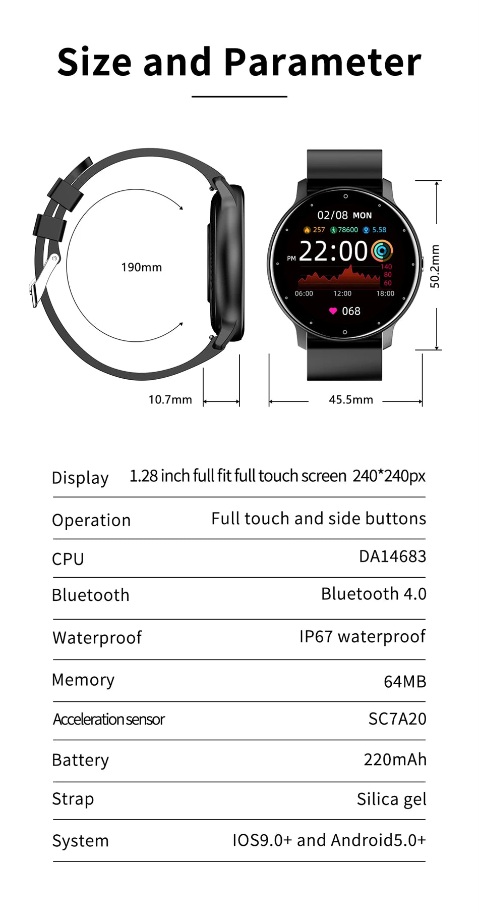 LIGE Smart Watch Men Bluetooth 5.2 Waterproof