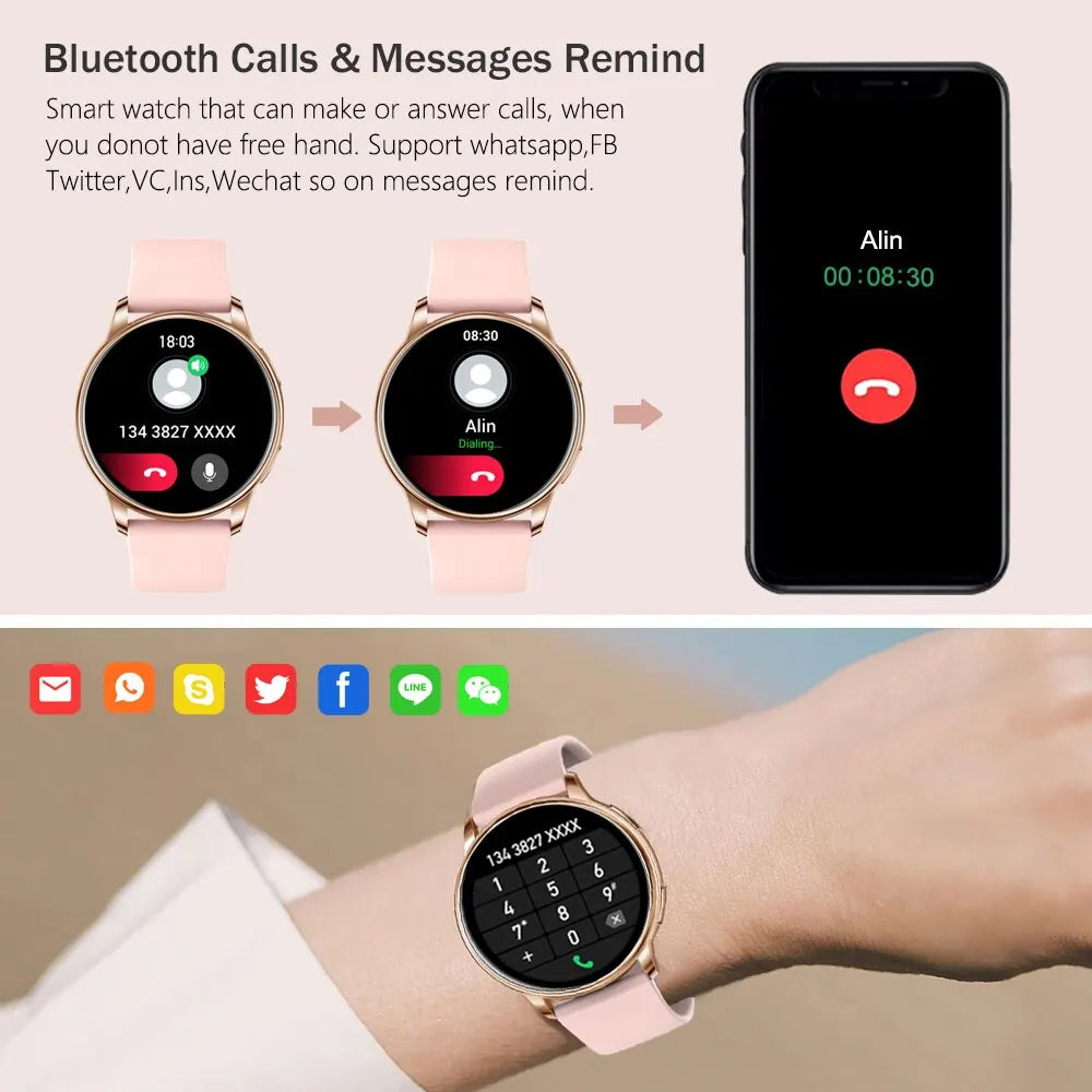 MEVADEN Bluetooth Smart Watch Women Custom Dial